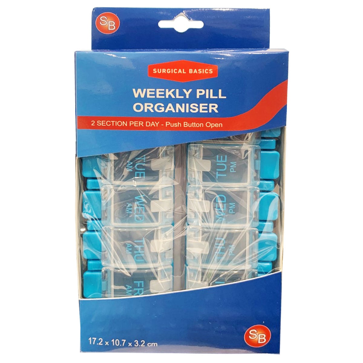 Surgical Basics AM/PM Weekly Pill Organiser (Colours selected at random)