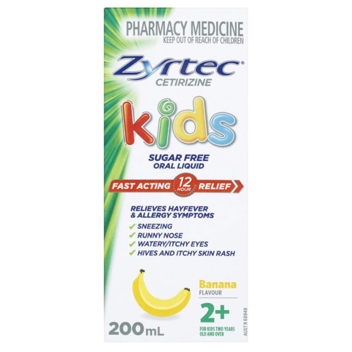 Zyrtec Kids Fast Acting Allergy & Hayfever Relief Banana Flavour Oral