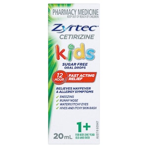 Zyrtec Kids Fast Acting Allergy & Hayfever Relief Oral Drops 20ml