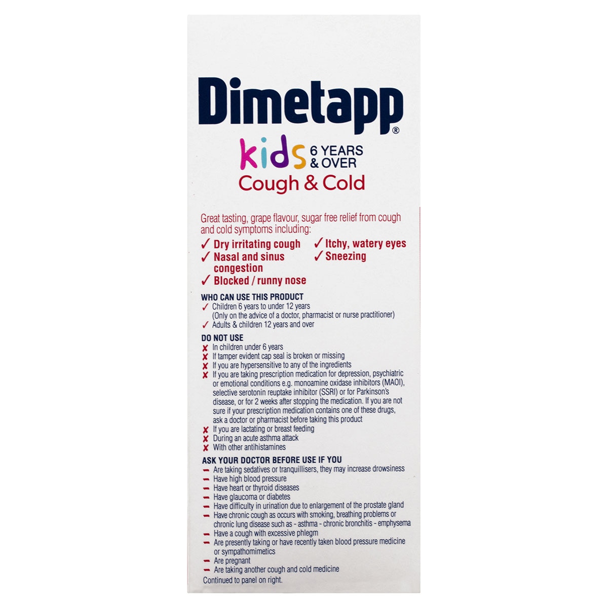 Dimetapp Kids 6+ Years Cough & Cold 200ml