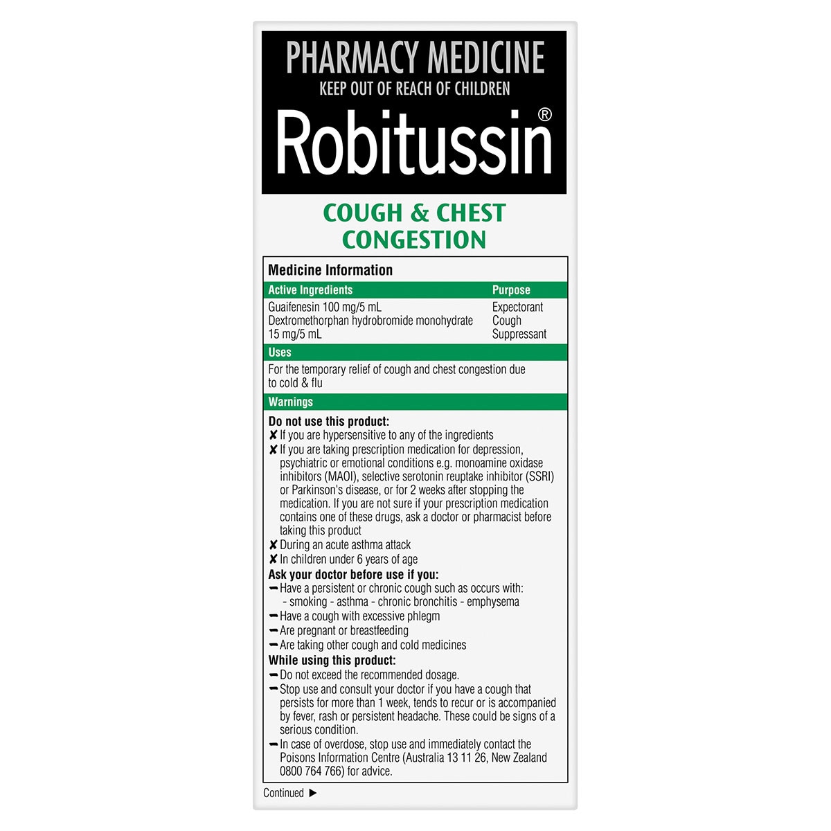 Robitussin Cough & Chest Congestion Liquid 200ml