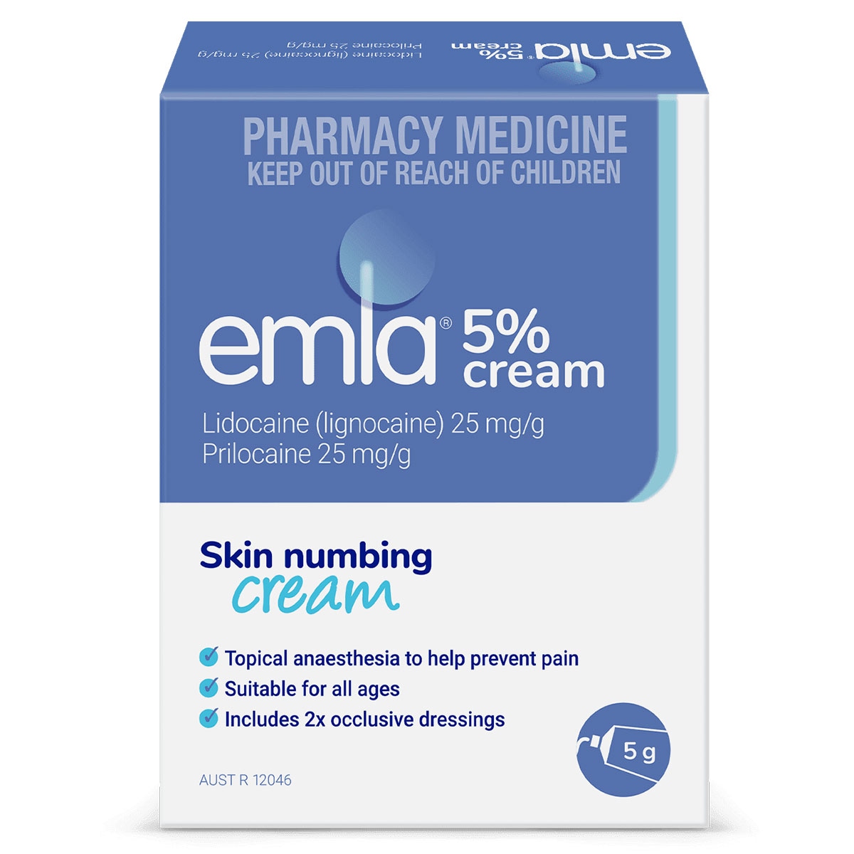 Emla Skin Numbing Cream 5g & 2 Patches
