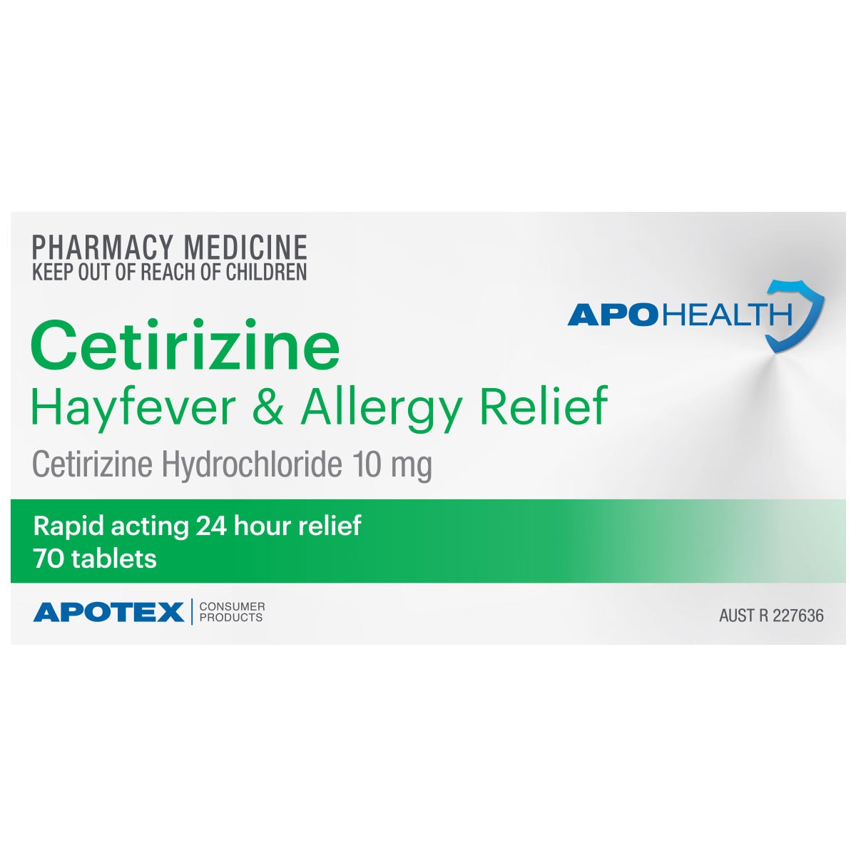APOHEALTH Cetirizine Hayfever & Allergy Relief 70 Tablets