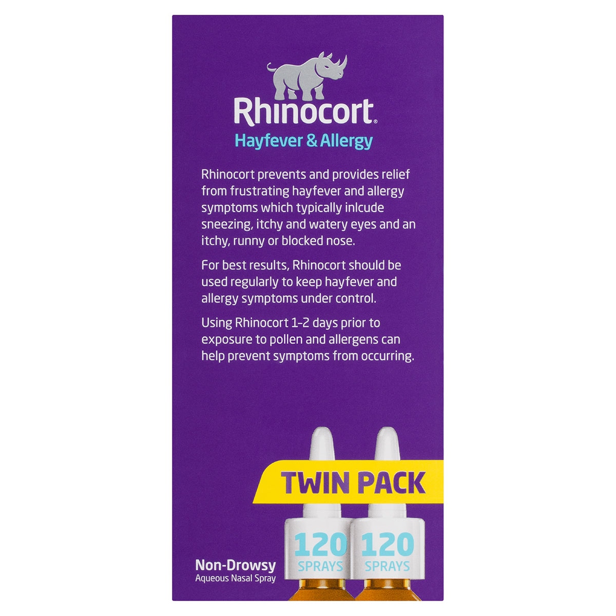 Rhinocort Hayfever & Allergy Original Nasal Spray 120 Sprays x 2 Pack