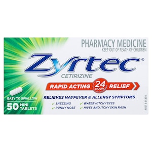 Zyrtec Allergy & Hayfever Relief Rapid Acting 50 Mini Tablets