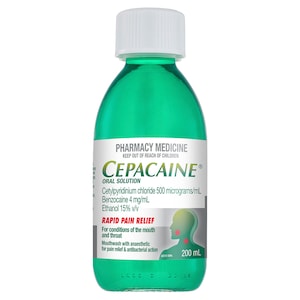 Cepacaine Oral Solution Anaesthetic & Antibacterial Mouthwash 200ml
