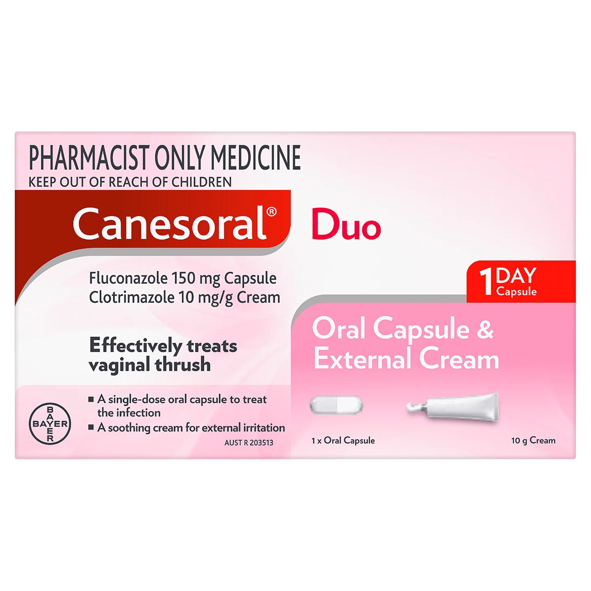 Canesoral Duo Thrush Treatment 1 Capsule & Cream