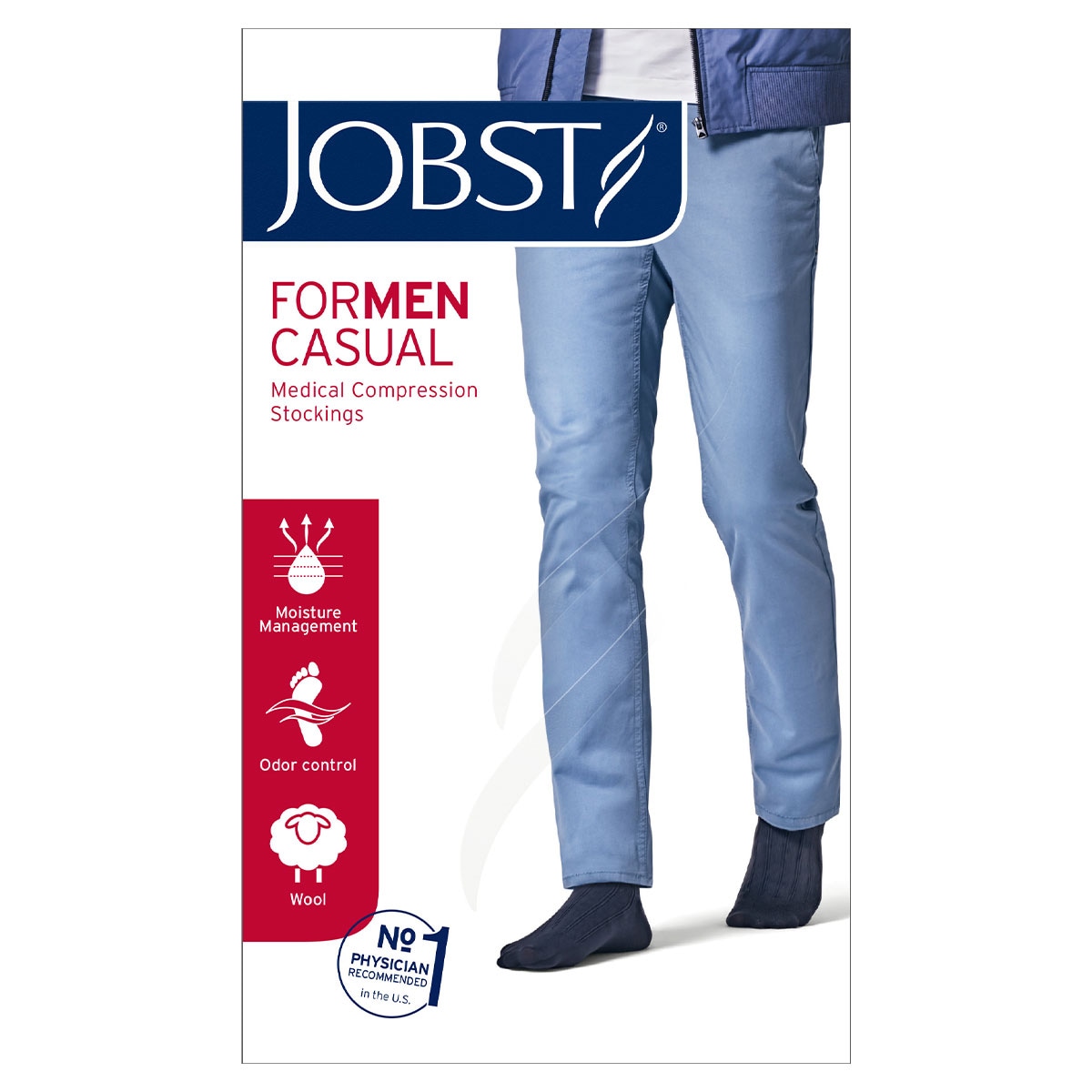 Jobst for Men Casual Compression Socks 15-20 mmHg Black L