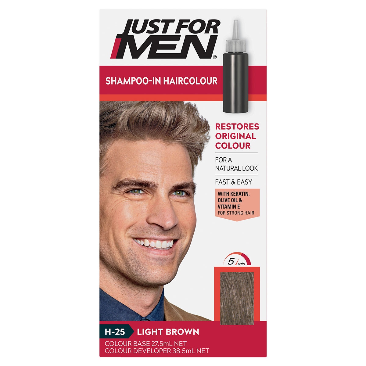 Just for Men Shampoo-In Hair Colour Light Brown