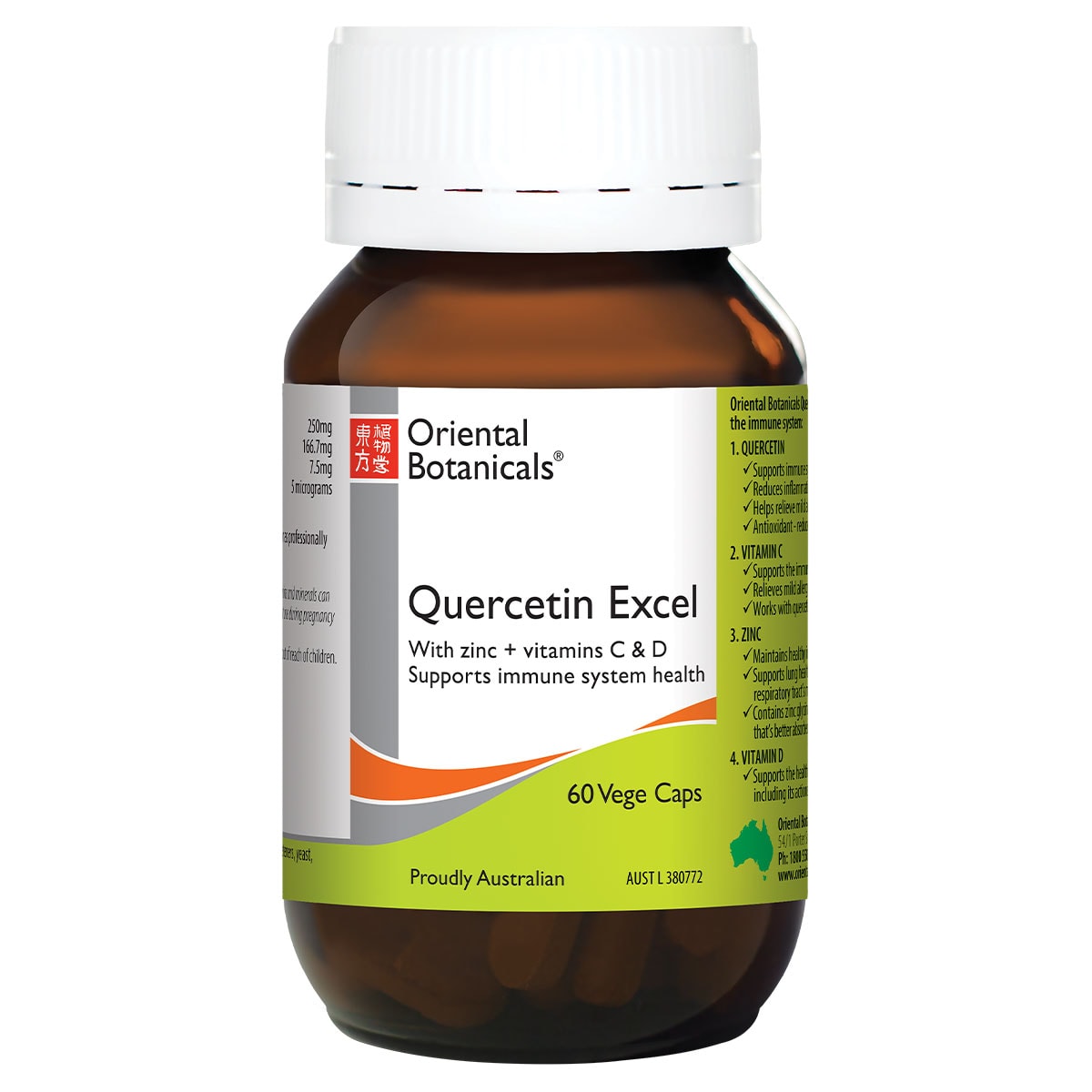 Oriental Botanicals Quercetin Excel 60 Vege Capsules