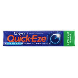 Quick-Eze Chewy Peppermint Antacid Tablets 8 Pack
