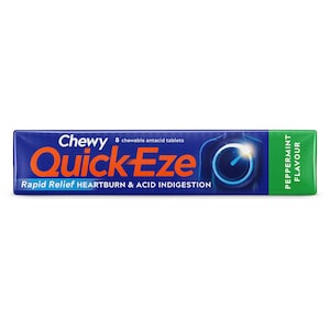 Quick-Eze Rapid Relief Peppermint 8 Chewable Antacid Tablets