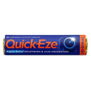 Quick-Eze Rapid Relief Original 12 Chewable Antacid Tablets