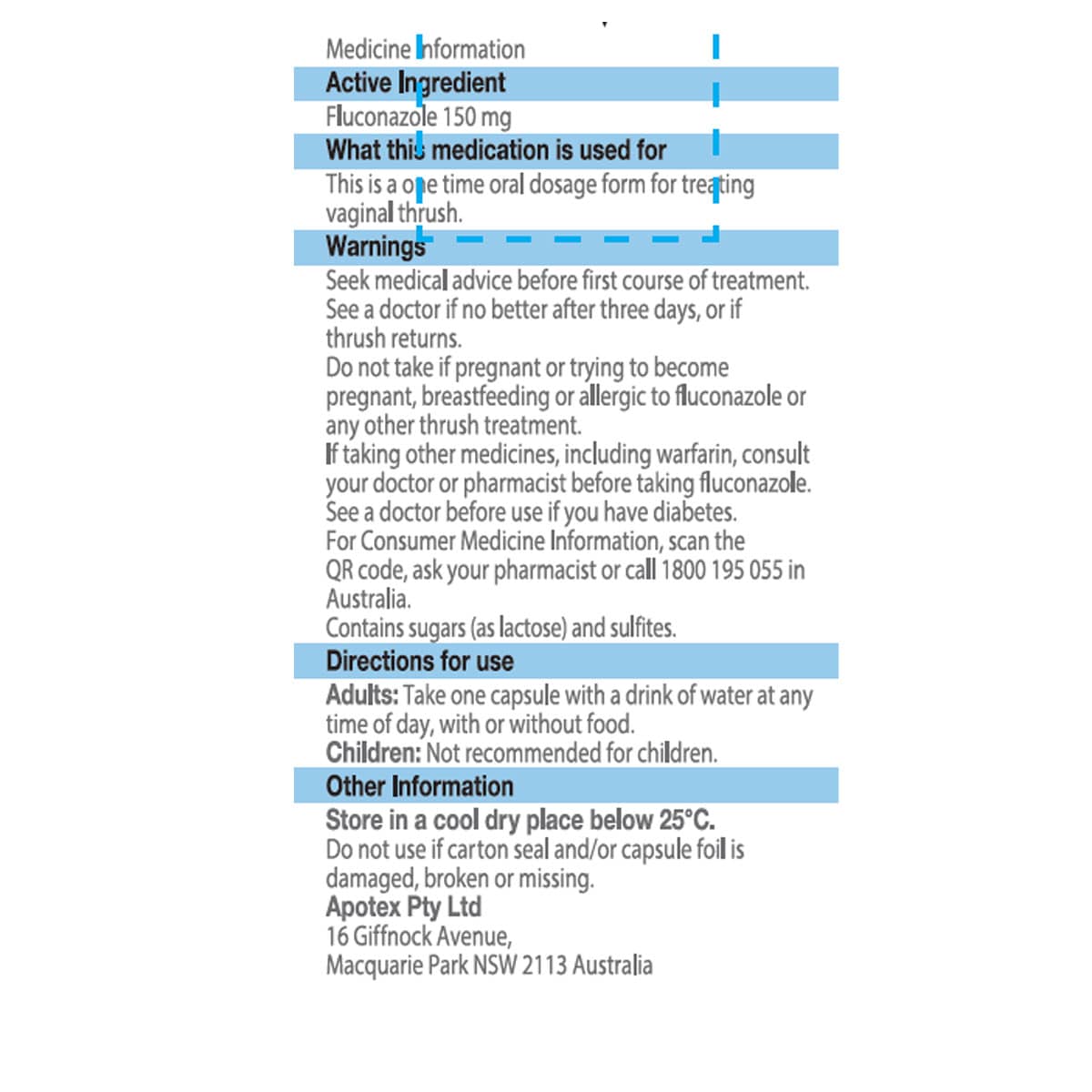 APOHEALTH Fluconazole (150mg) Fluconazole One 1 Capsule