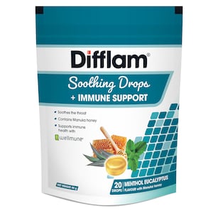 Difflam Soothing Drops + Immune Support Menthol Eucalyptus 20 Pack