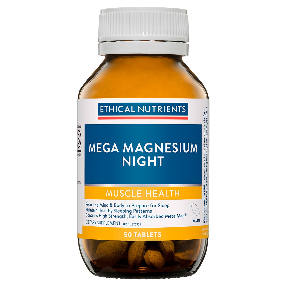 Ethical Nutrients Mega Magnesium Night 50 Tablets | Healthylife Australia