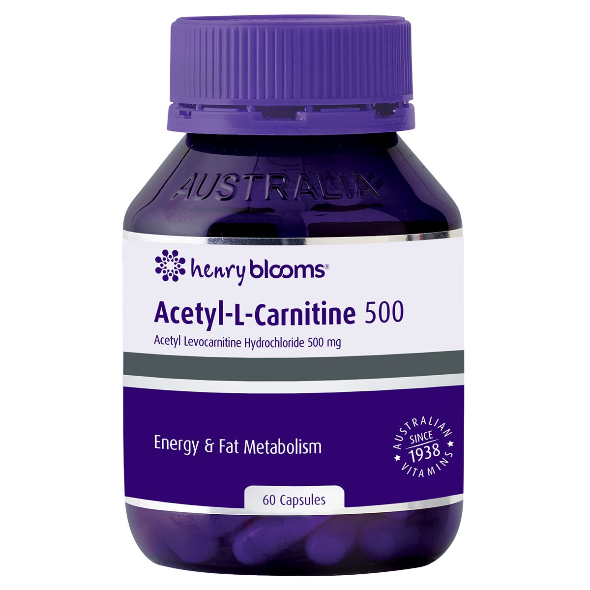 Henry Blooms Acetyl L-Carnitine 500 60 Capsules Australia