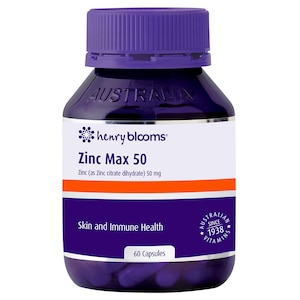 Henry Blooms Zinc Max 50mg 60 Capsules
