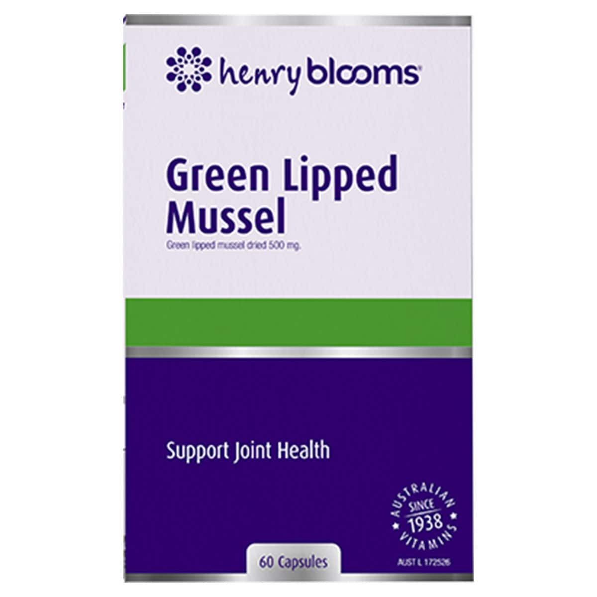 Henry Blooms Green Lipped Mussel 60 Capsules | Healthylife Australia