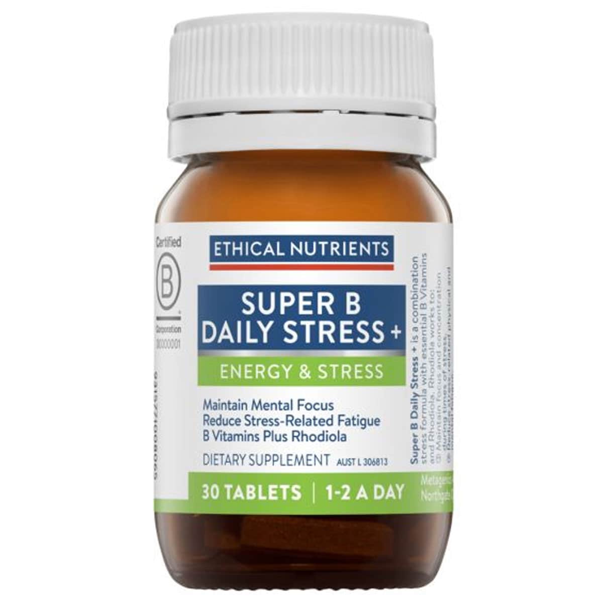 Ethical Nutrients Super B Daily Stress+ 30 Tablets