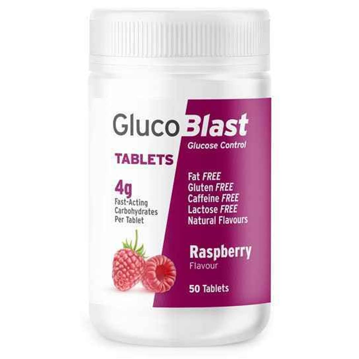 GlucoBlast Glucose Control Raspberry Flavour 50 Tablets