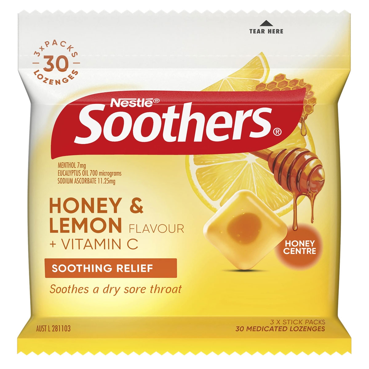 Nestle Soothers Honey & Lemon Multipack 3 x 10 Lozenges
