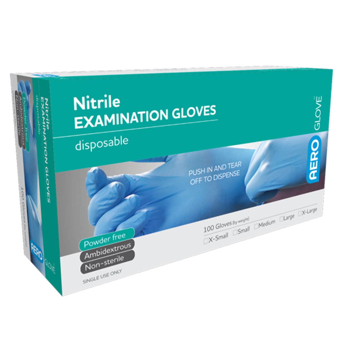 AeroGlove Medium Nitrile Powder-Free Gloves 100 Pack