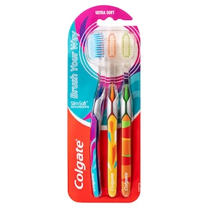 Colgate SlimSoft Advanced Ultra-Soft Toothbrush 3 Pack