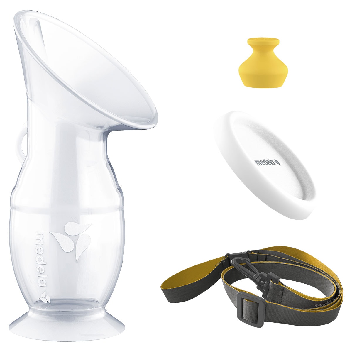  Medela Silicone Breast Milk Collector, Milk Saver with  Spill-Resistant Stopper, Suction Base and Lanyard, 3.4 oz/100 mL : Baby