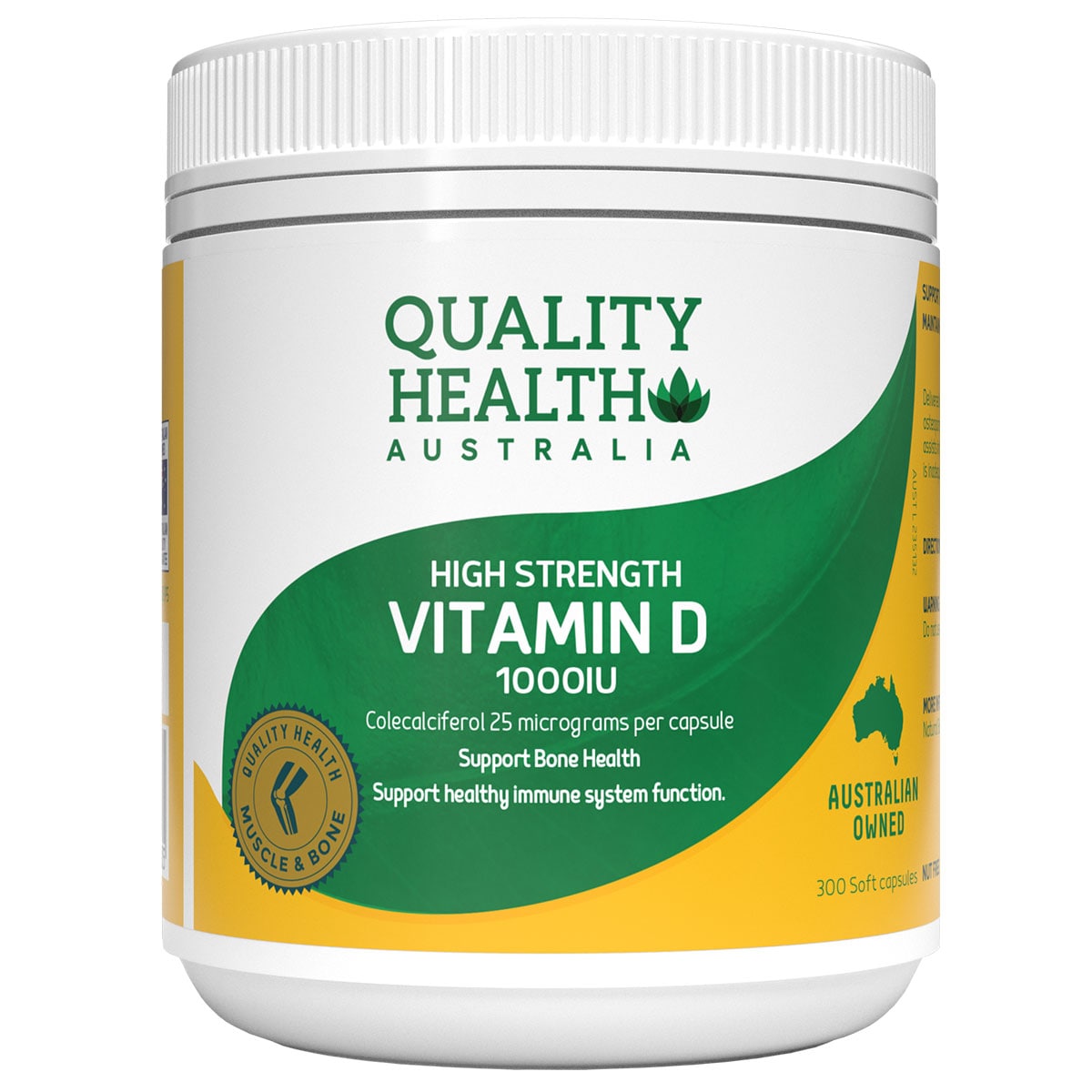 Quality Health High Strength Vitamin D 1000iu 300 Capsules