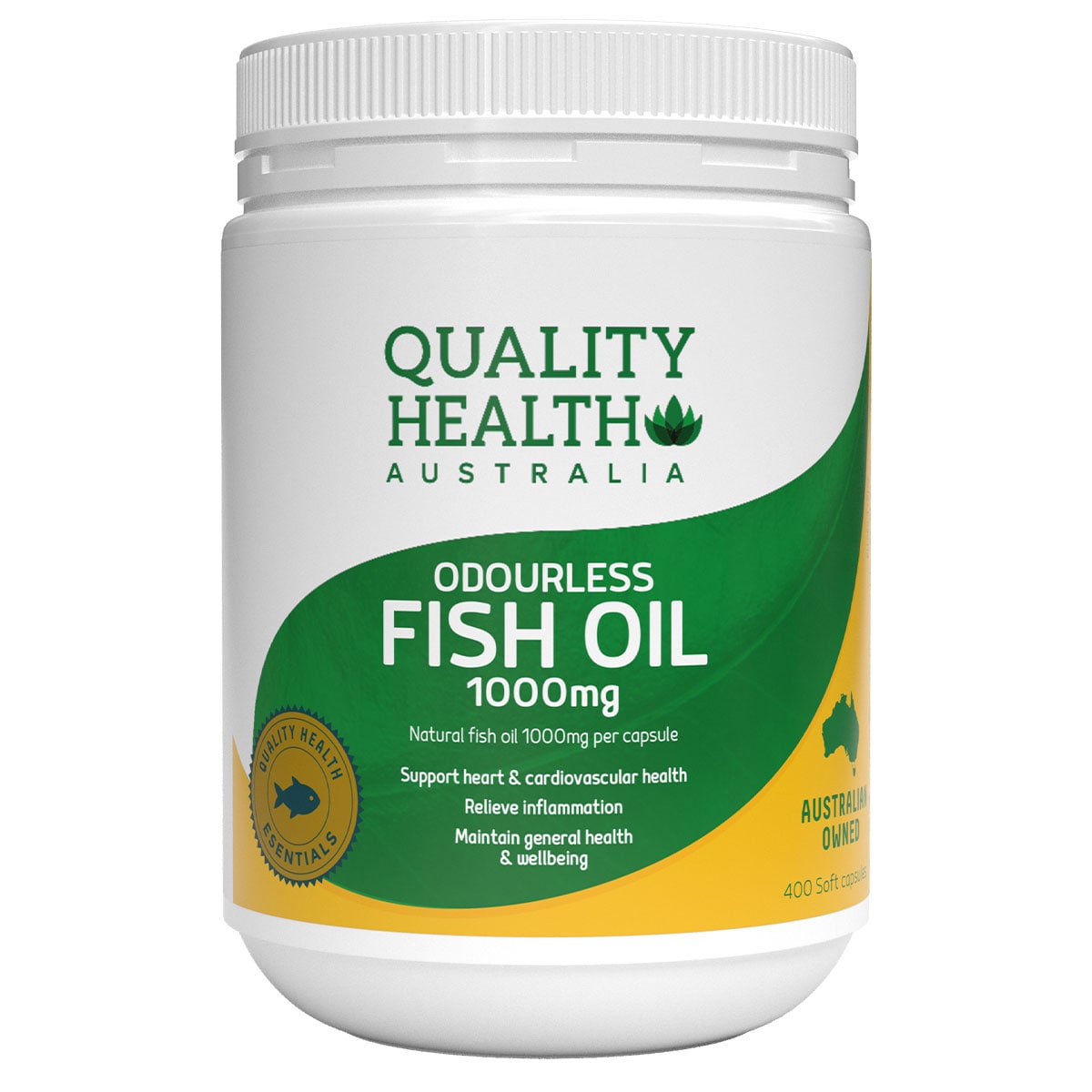 Quality Health Odourless Fish Oil 1000mg 400 Captures Australia
