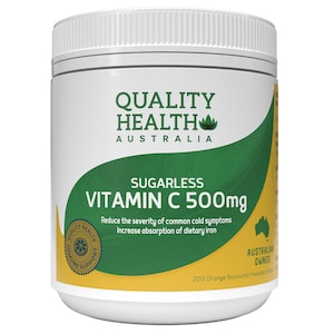 Quality Health Sugarless Vitamin C 500mg 200 Chewable Tablets