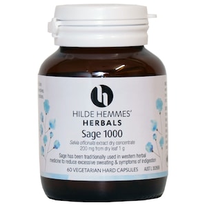 Hilde Hemmes Herbals Sage 1000mg 60 Capsules
