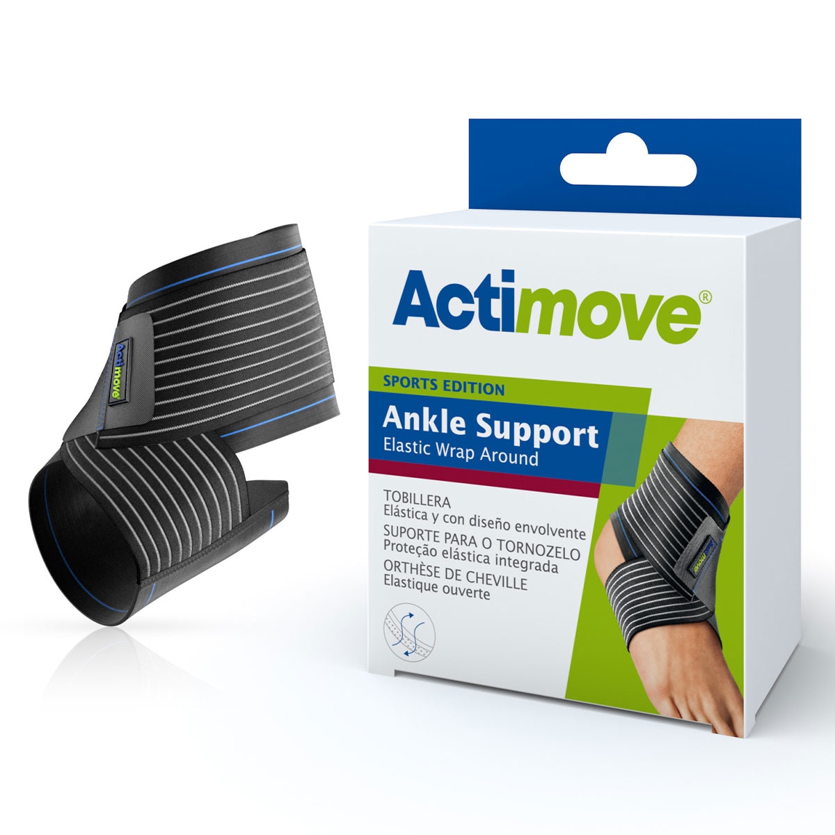 Actimove Sport Elastic Ankle Wrap Around Small Black