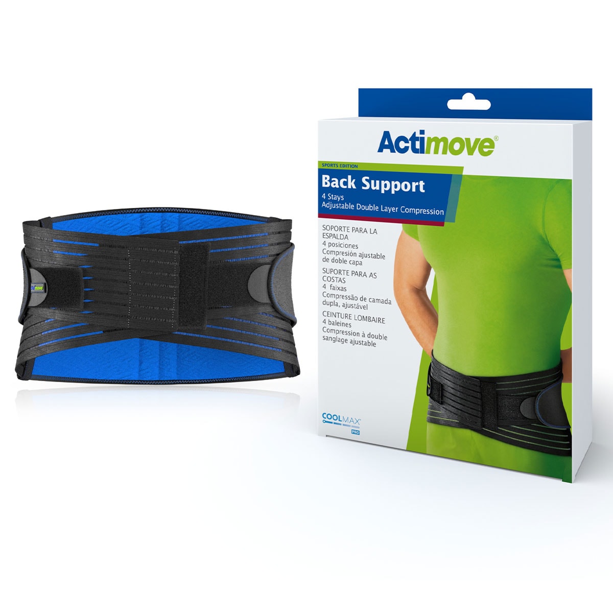 Actimove Sport Adjustable Back Support XL Black