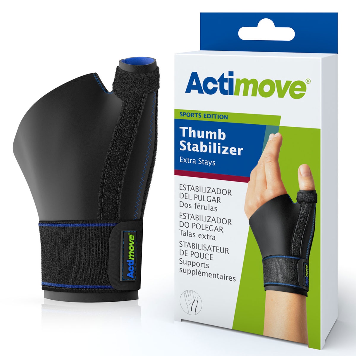Actimove Sport Thumb Stabilizer with Stay Large/ XL Black