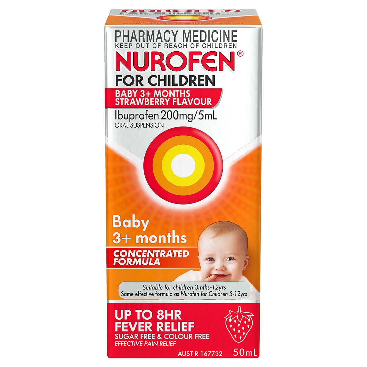 Nurofen Baby 3 Months+ Pain & Fever Relief Strawberry 50ml