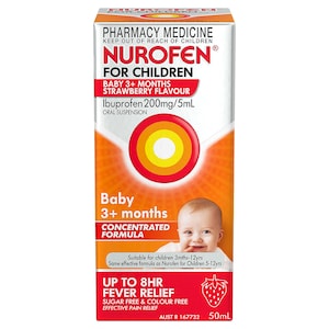 Nurofen Baby 3 Months+ Pain & Fever Relief Strawberry 50ml