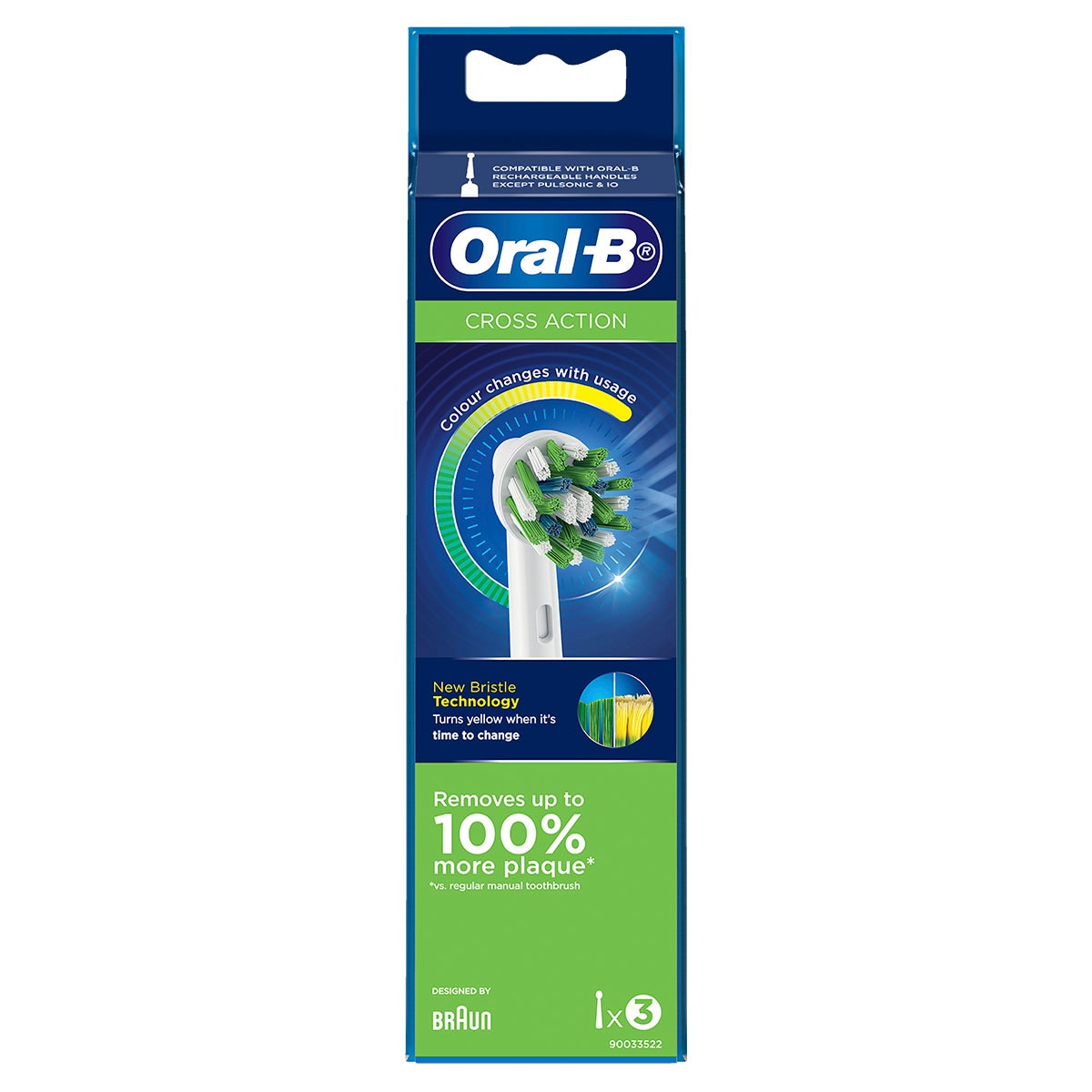 Oral B CrossAction Replacement Toothbrush Heads 3 Pack