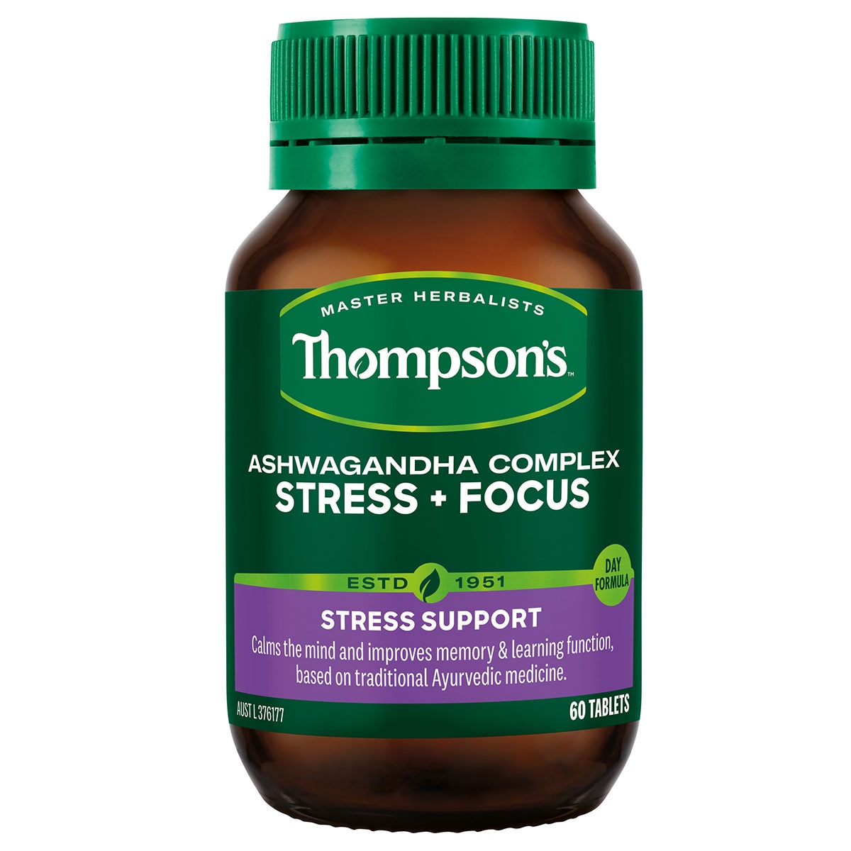 Thompsons Ashwagandha Complex Stress + Focus 60 Tablets | Healthylife Australia