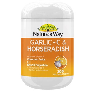 Natures Way Garlic + C & Horseradish 200 Tablets