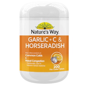 Natures Way Garlic + C & Horseradish 200 Tablets