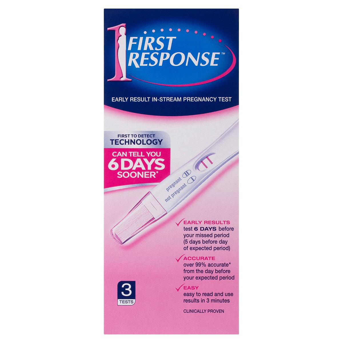 First Response Early Result Instream Pregnancy Test 3 Test