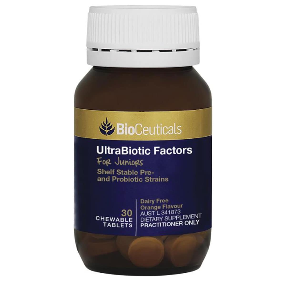Biofactor Tablets BioCeuticals UltraBiotic Factors for Juniors 30 Chewable Tablets ...
