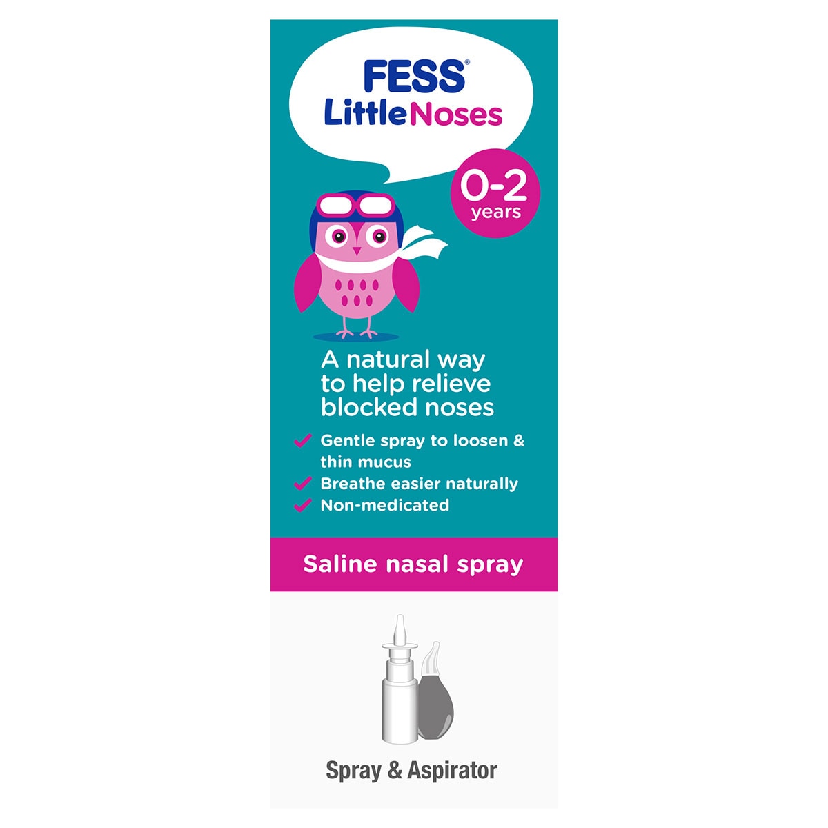 Fess Little Noses Saline Nasal Spray 15ml + Aspirator