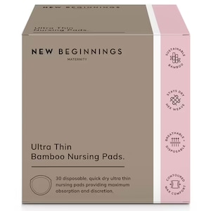 New Beginnings Bamboo Nursing Pads Ultra-Thin 30 Pieces