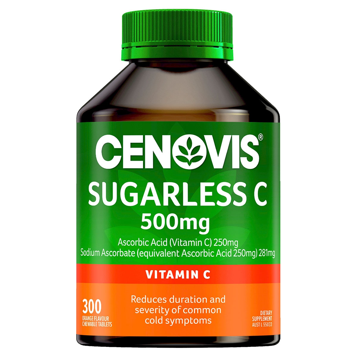 Cenovis Sugarless C 500mg Orange Flavour 300 Tablets Australia