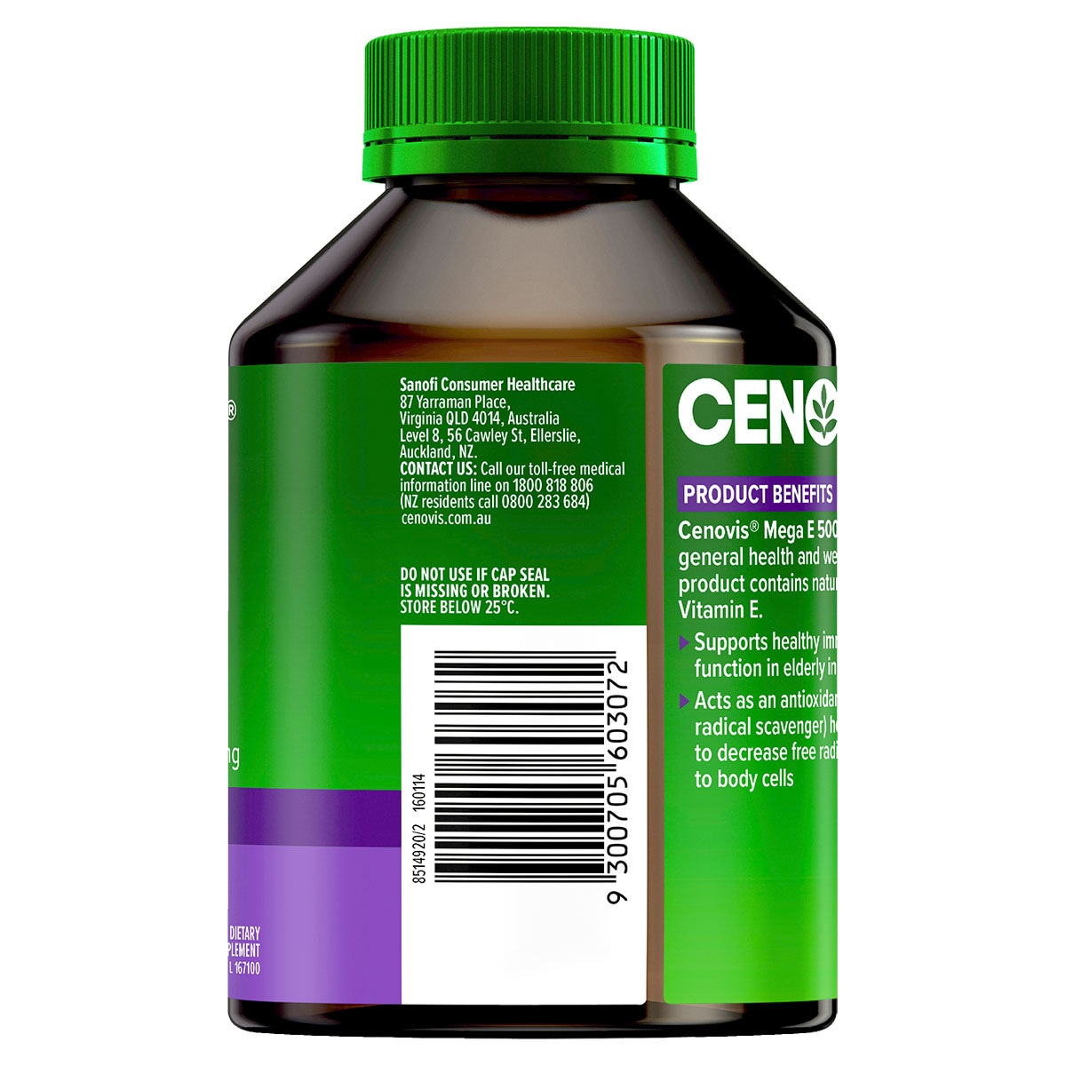 Cenovis Mega E 500IU 250 Capsules