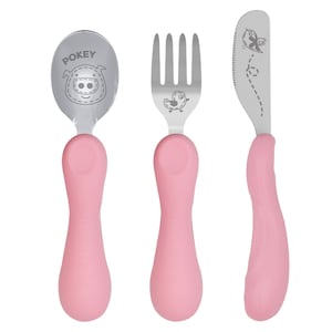 Marcus & Marcus Easy Grip 3 Piece Cutlery Set Pink