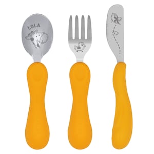 Marcus & Marcus Easy Grip 3 Piece Cutlery Set Yellow